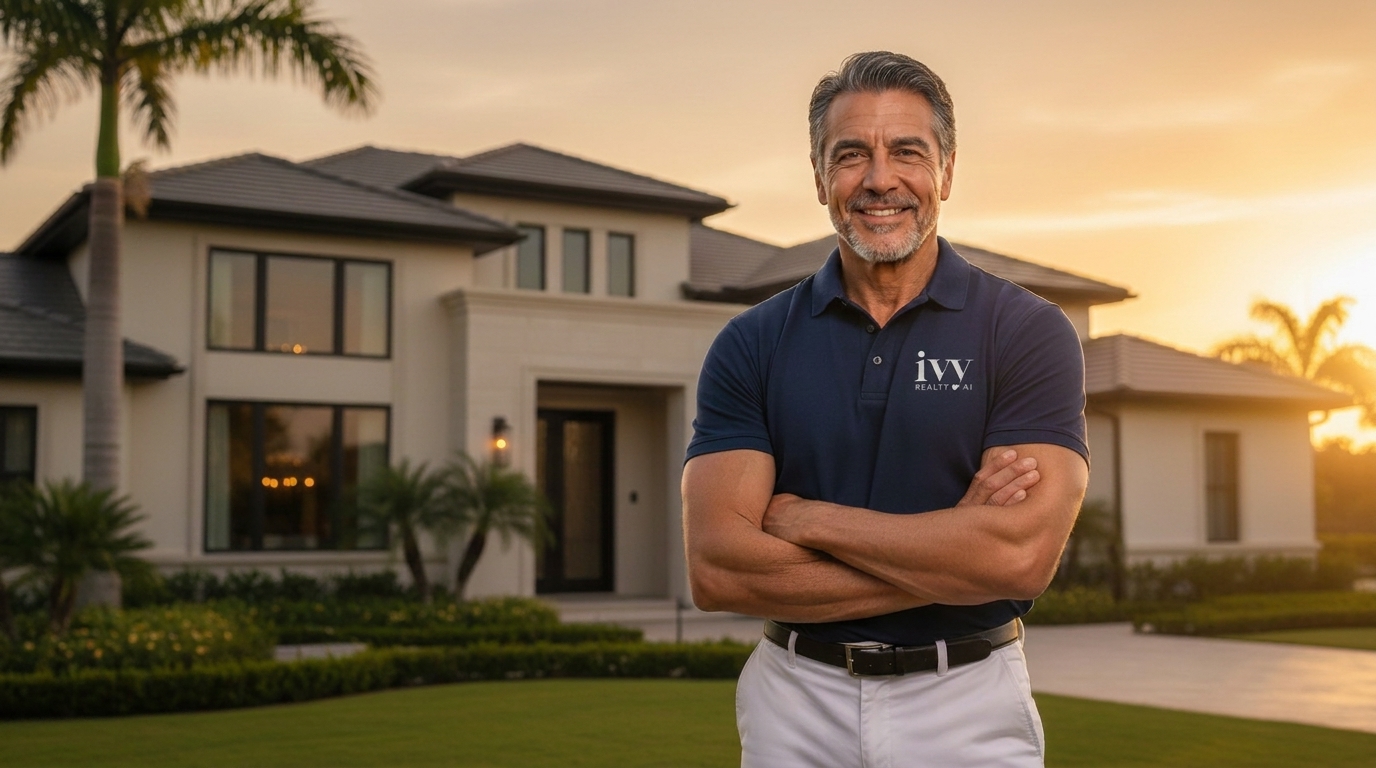 Ivy Realty agent standing in front of a home